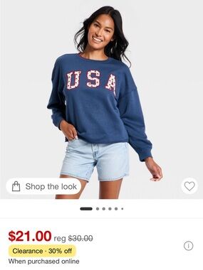 Universal Thread Navy Sweatshirt with Red Floral Appliqué